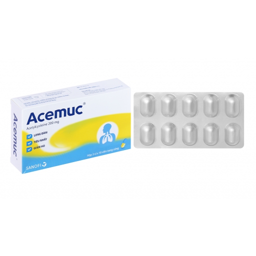 Acemuc 200mg - Thuốc tiêu nhầy trong bệnh lý hô hấp