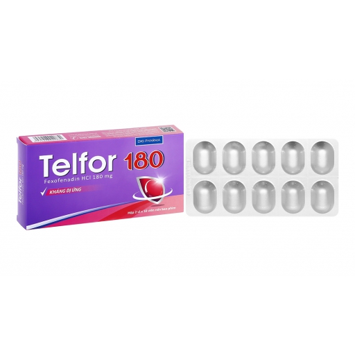 Telfor 180mg DHG - Thuốc điều trị triệu chứng của bệnh mày đay mạn tính
