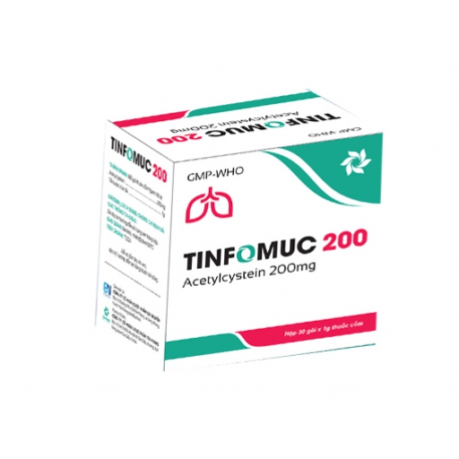 Tinfomuc 200 - Thuốc làm loãng dịch trong bệnh lý viêm phế quản