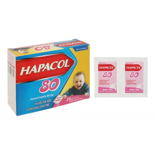 Hapacol 80mg DHG - Thuốc hỗ trợ giảm đau và hạ sốt cho trẻ em