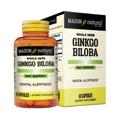 Viên uống Hỗ trợ sức khỏe não bộ - Hệ thần kinh Whole Herb Ginkgo Biloba (Hộp 60 viên)