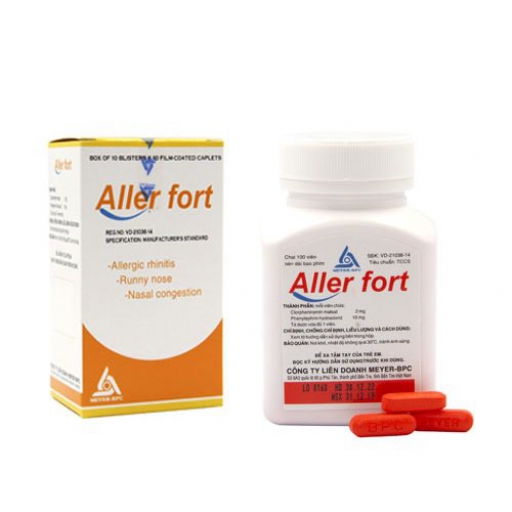 Aller Fort - Thuốc kháng dị ứng điều trị triệu chứng của bệnh đường hô hấp trên
