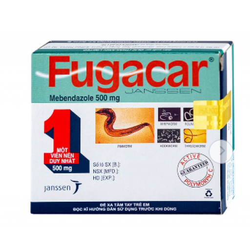 Fugacar 500mg Janssen - Thuốc hỗ trợ điều trị một hoặc nhiều loại giun kí sinh