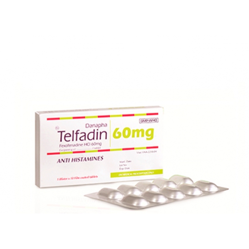 Telfadin 60mg Danapha - Thuốc điều trị viêm mũi dị ứng, mề đay